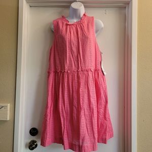 Draper James Coral Pink Sleeveless Ruffled Tiered Mini Dress